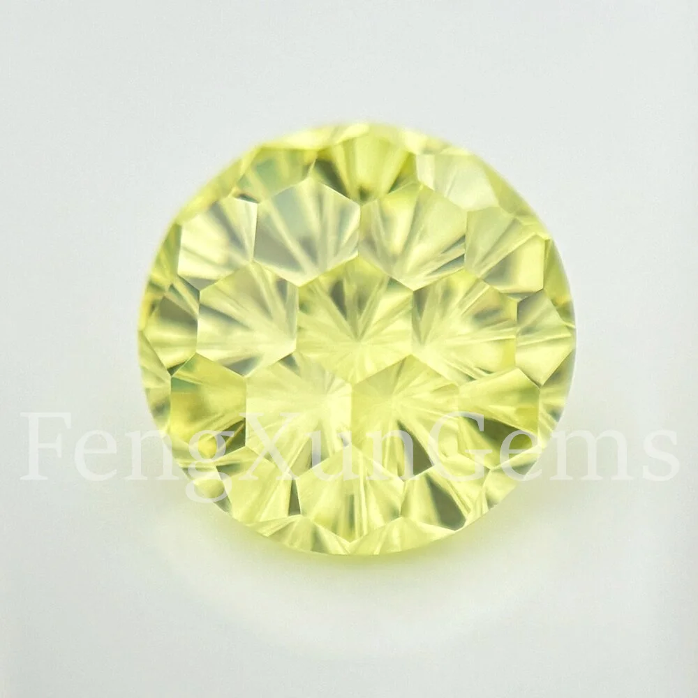 Round Fireworks Cut Apple Green Brilliant Cubic Zirconia Loose CZ Gemstone 6~10mm 5A Quality for Woman's gift Jewelry making