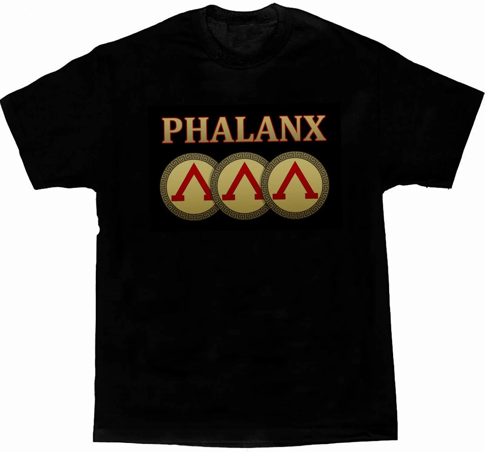 Novelty Sparta Phalanx Spartan Shield T-Shirt 100% Cotton O-Neck Summer Short Sleeve Casual Mens T-shirt Size S-3XL