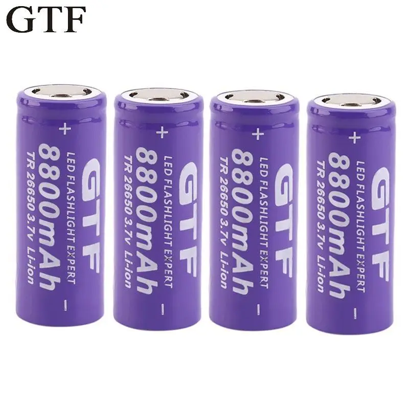100% Nouveau 3,7v 26650 Batería Li-Ion 8800mAh Recargable Par Linterna LED De Acumula