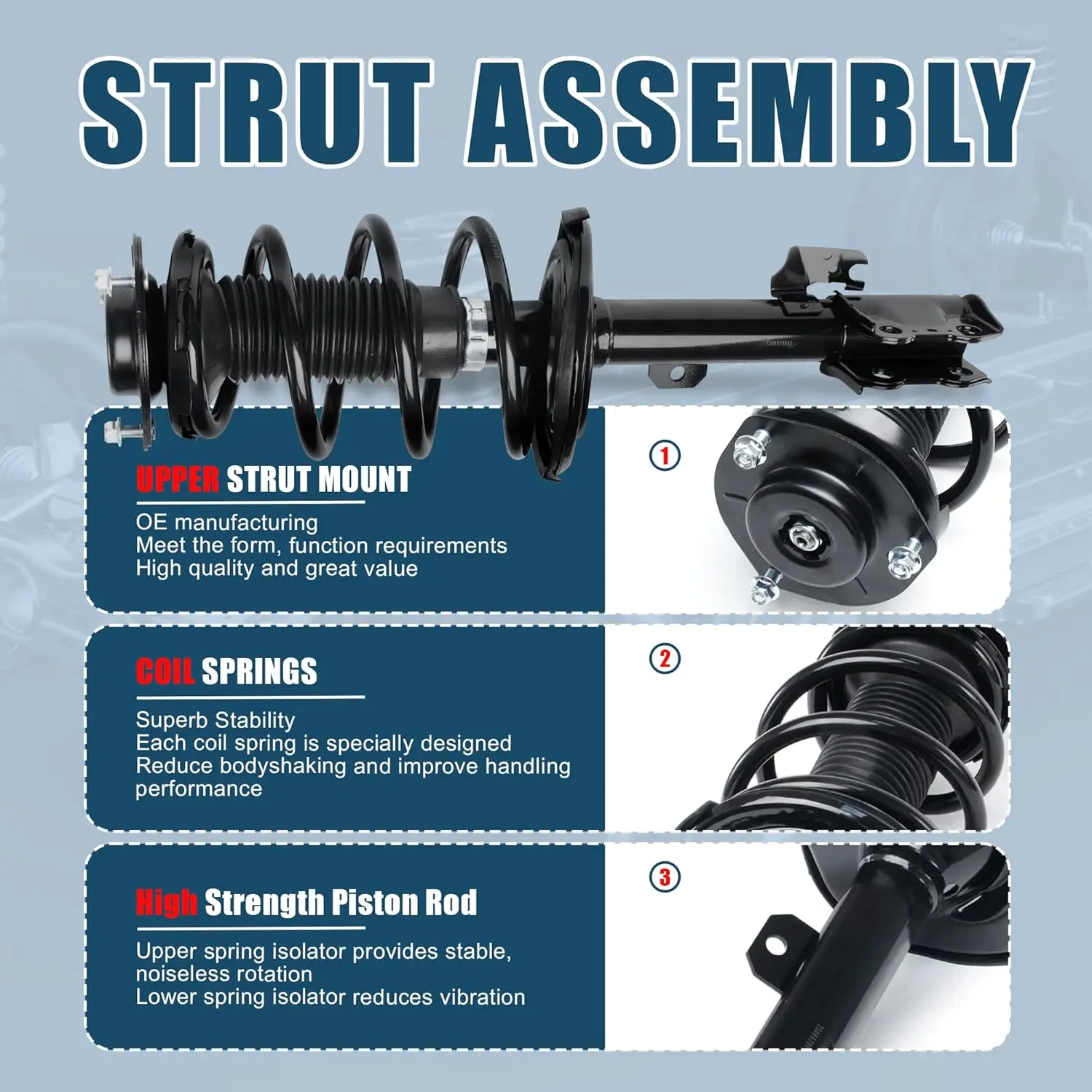 بديل لـ 2008 2009 2010 Toyota Highlander FWD 3.5L - مجموعة ممتص الصدمات الأمامية الكاملة - إعادة التثبيت السريع