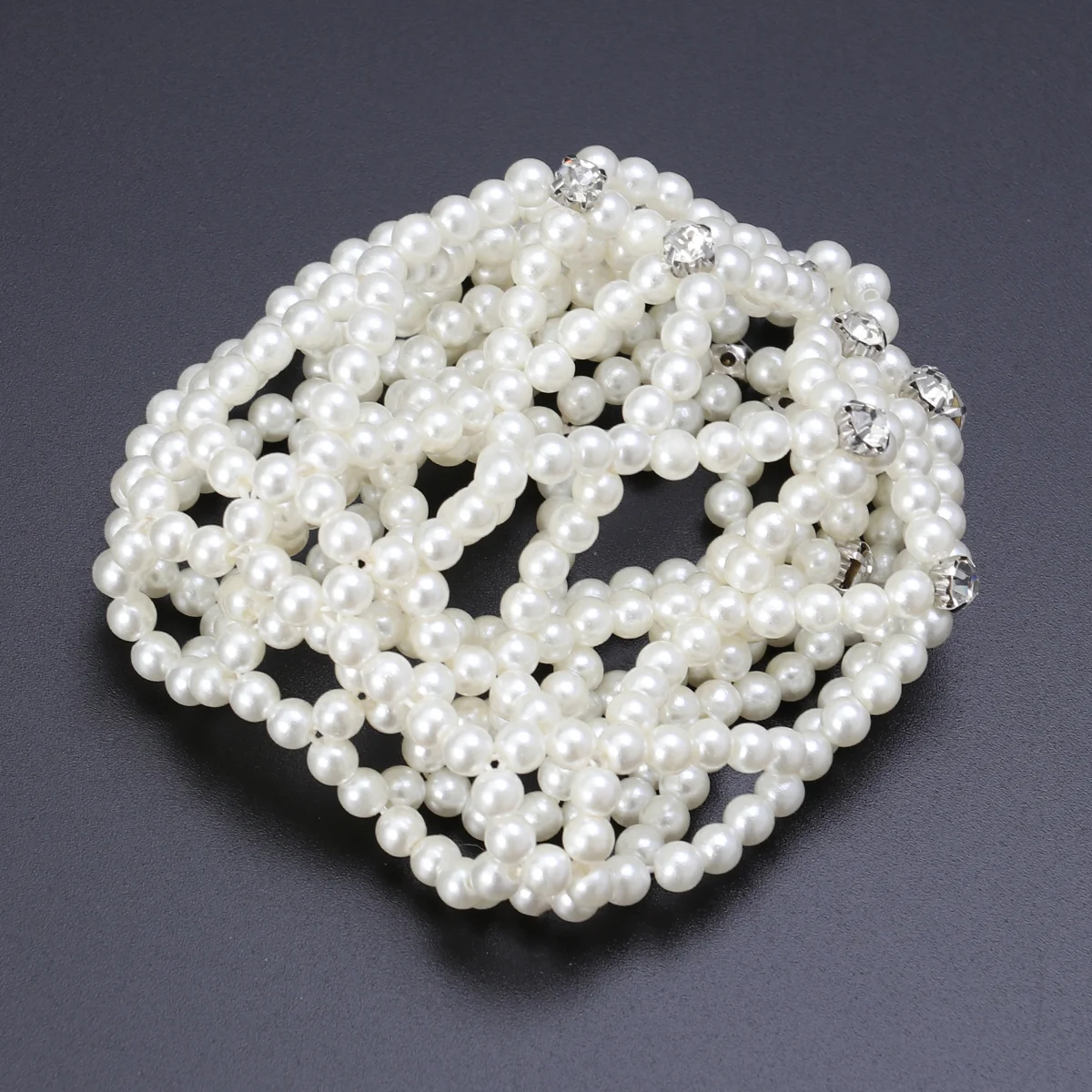 Dance Performance Hairnet Snood Pearl Rhinestones Long Lasting Elastic Bun Nets Gymnastics