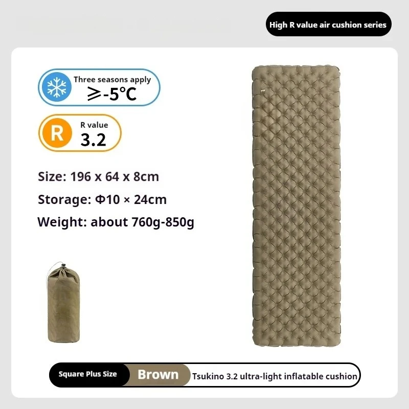 Inflatable Mattress Camping Sleeping Pad Ultralight Air Cushion for Outdoor Hiking Trekking Warm Travel Portable