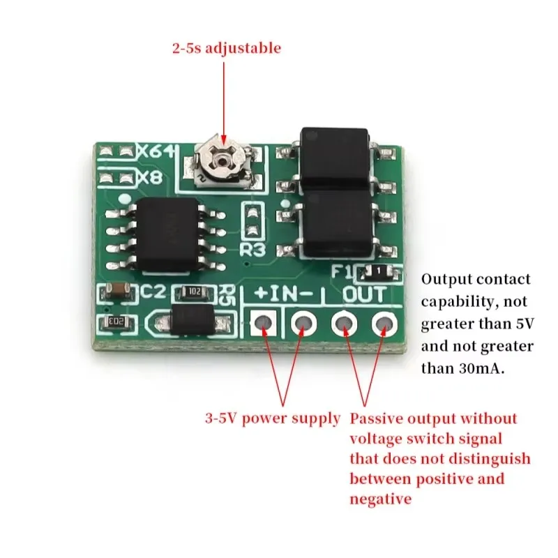 Smartphone Power On Automatic Power On Controller 3-5V Studio Phone Button Power Button Delay Disconnect Module