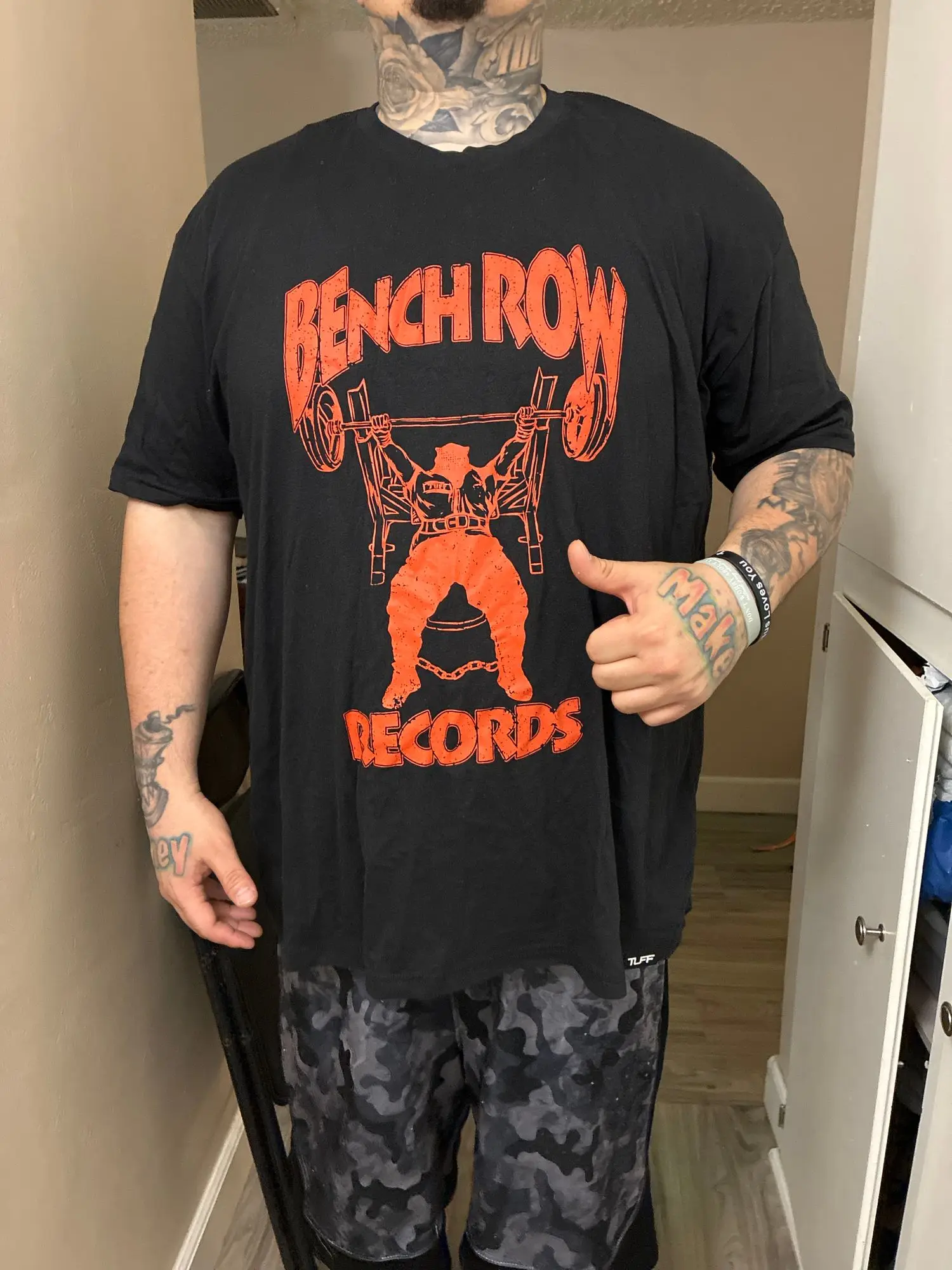 Bench Row Records Tee Tee GYM Daily Fitness Can Wear Cotton T-shirt To Absorb Sweat and Breathe