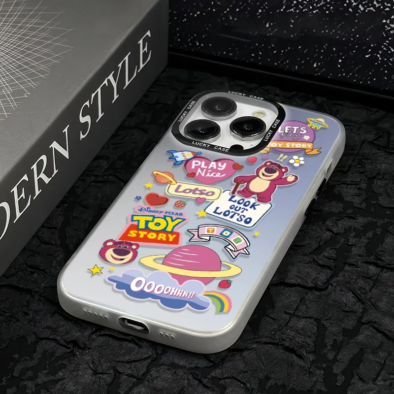 Disney Lotso Plain Multistep TPU Phone Case For iPhone 15 14 13 12 11 Pro Max XR XS X 7 8 Plus Y2K Girl Cartoon Lovely Cover