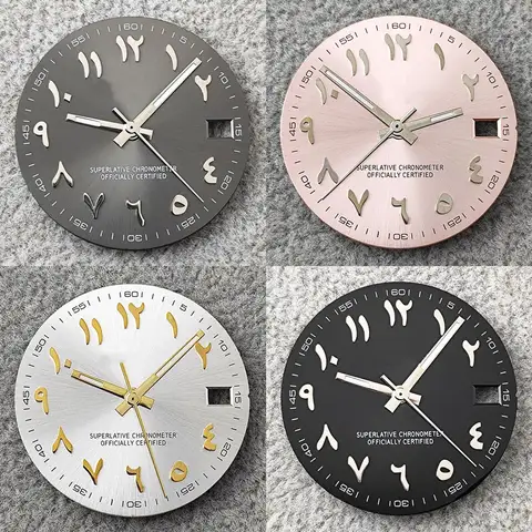 28.5MM New Arabic NH35 dial S dial 28.5mm pink Arabic dial no luminous dial convex dial watch accessories