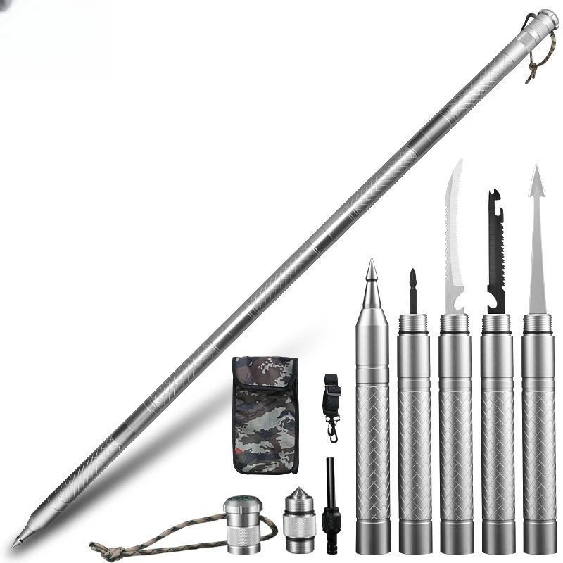 

D5T Mountaineering Staff Multifunctional Outdoor Products Mountaineering Combination Cane Self-Defense Tactical Stick