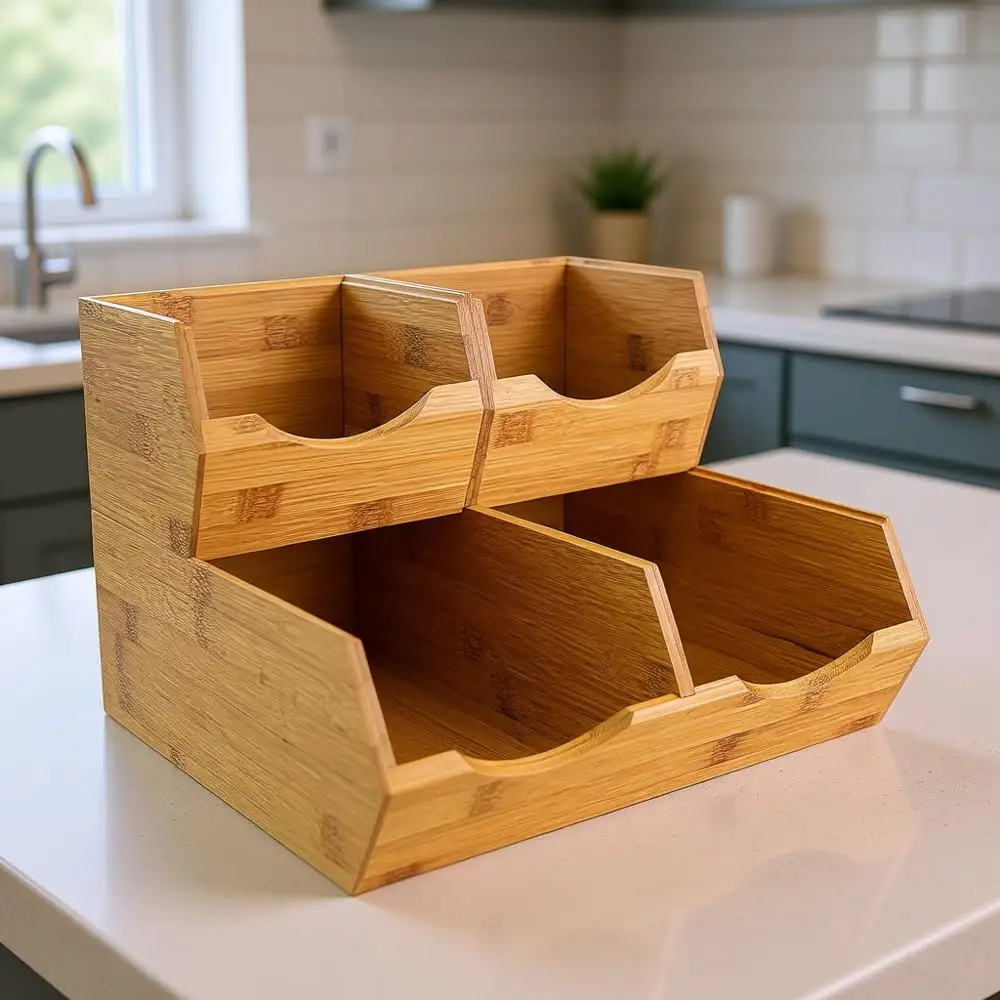 

Slide-Out Pantry Storage Bins - 3-Piece Set for Potatoes, Onions, and Produce Organization