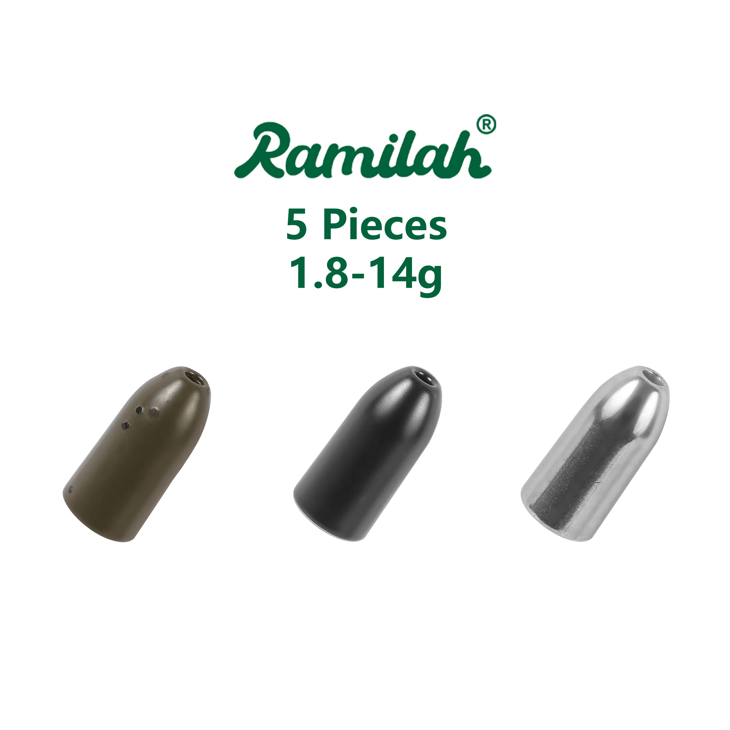 5 Stück 3 Farben 1,8 g-14 g Wolframwurmgewichte Sinker Angelzubehör