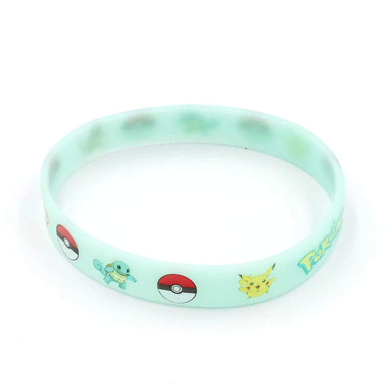 Pokemon Bracelet Anime Pocket Elf Pikachu Noctilucent Cartoon Silicone Wristband Bracelets Party Gifts Cosplay Accessoires Toys