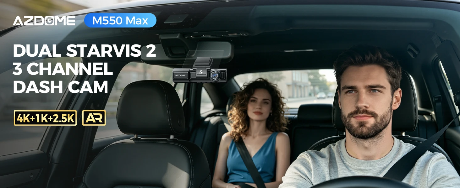 AZDOME M550 Max front and rear view