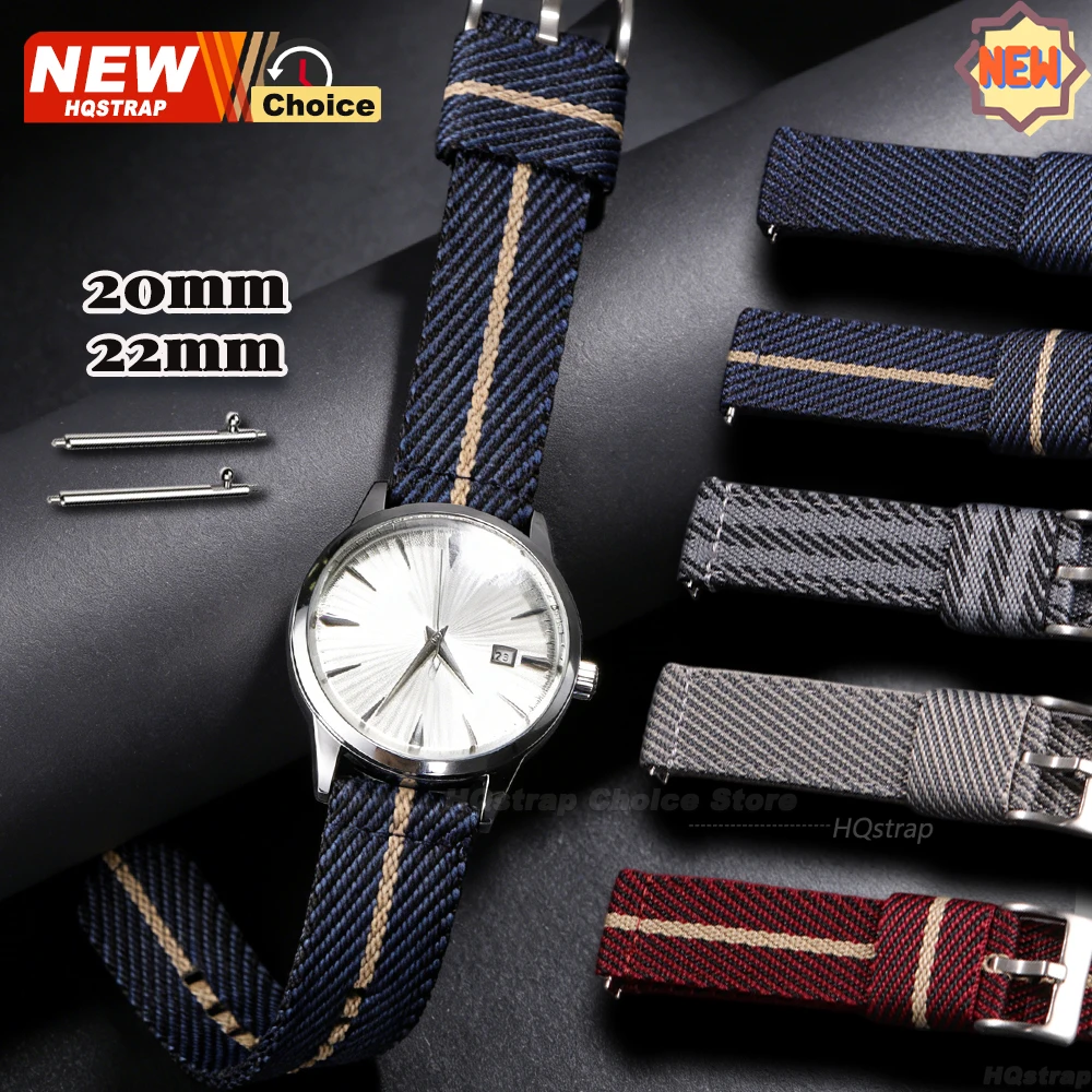 Neues 20mm 22mm Canvas-Nylon-Armband für Omega Uhren, Damen und Herren Armband für Militär und Seiko, Schnellwechsel-Armbänder