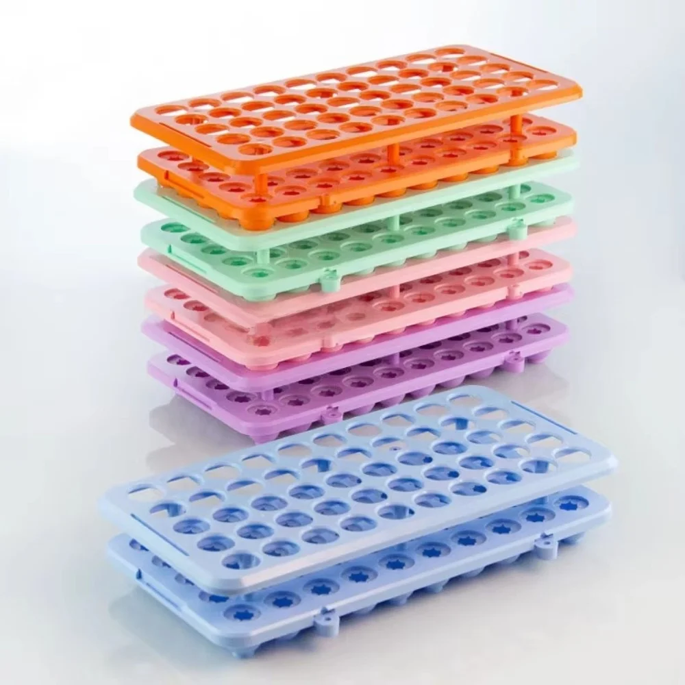 18mm Holes Test Tube Rack Plastic 50-Slot Centrifuge Tube Rack Stand Bracket Sampling Tube Storage Sampling Tube Rack