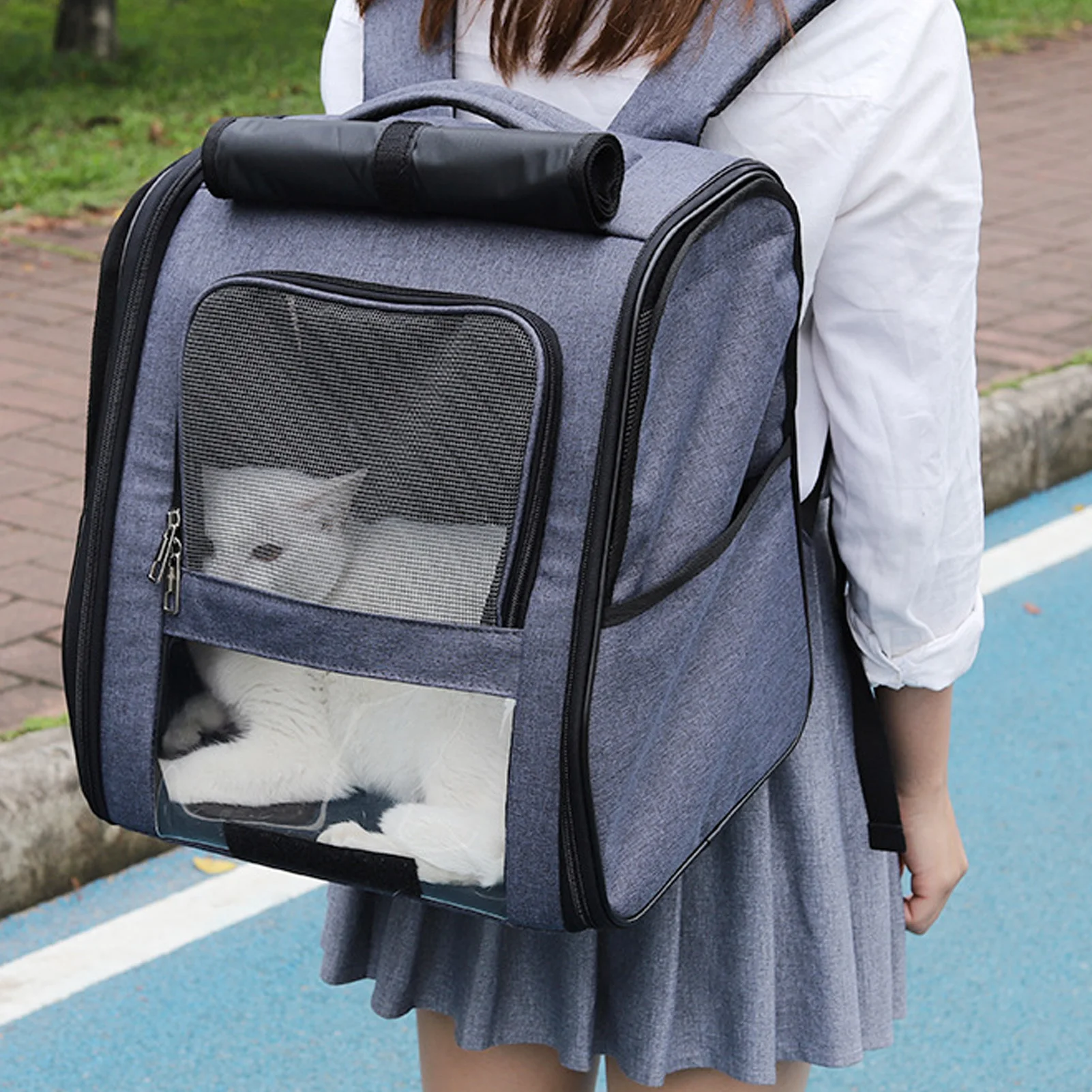 

Pet Carrier Backpack Large Capacity Dog Carrying Bag Polyester Durable Multipurpose Pets Backpack for Dogs Cats Outdoor Travel