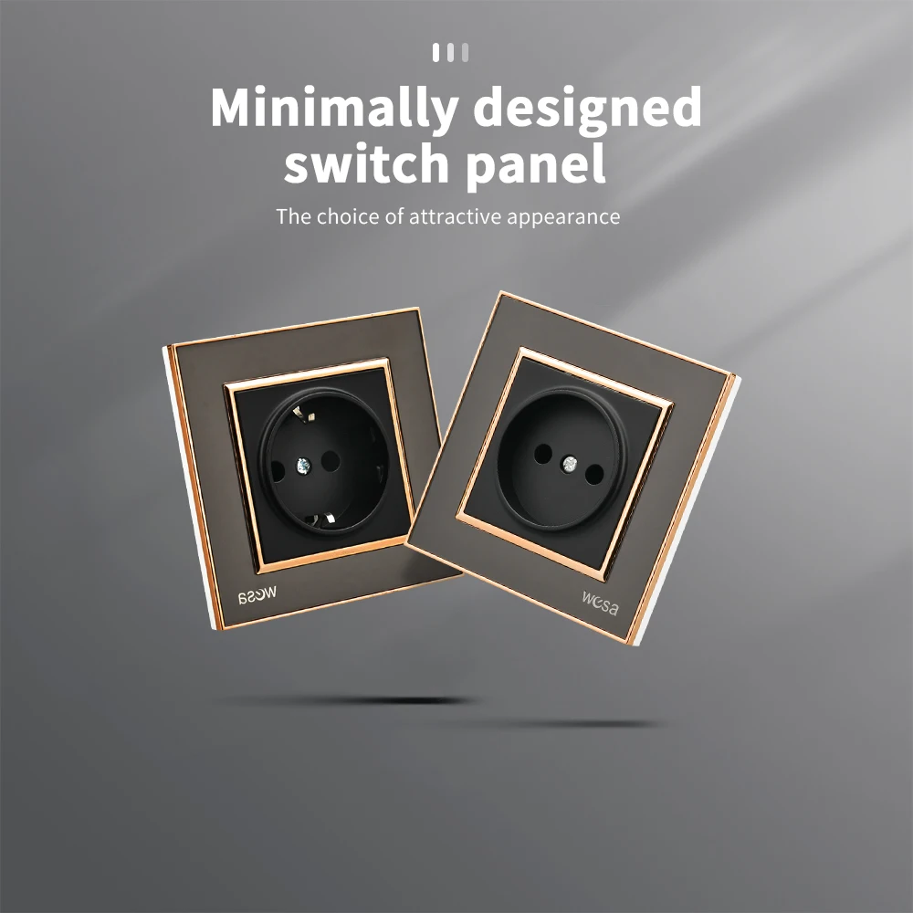 أسود التيار المتناوب الجدار جزءا لا يتجزأ من لهب غير الأرضي لوحة أكريليك منافذ كهربائية الاتحاد الأوروبي القياسية مآخذ الطاقة 250 فولت الأرض الكلاسيكية #2