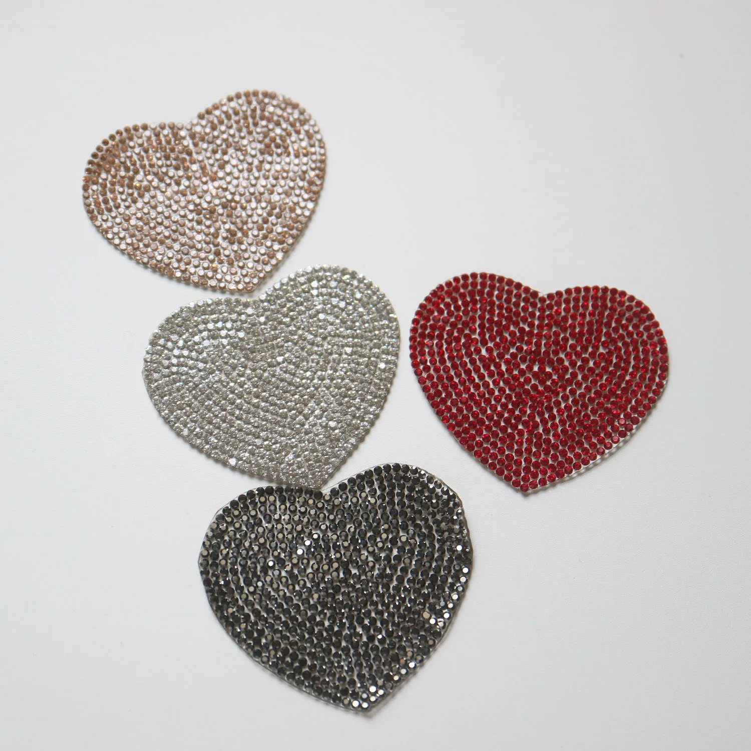 Stiratura Bling strass hotfix cuore patch per abbigliamento ferro su vestiti Appliques Badge Stripes Pentagram Sticker DIY