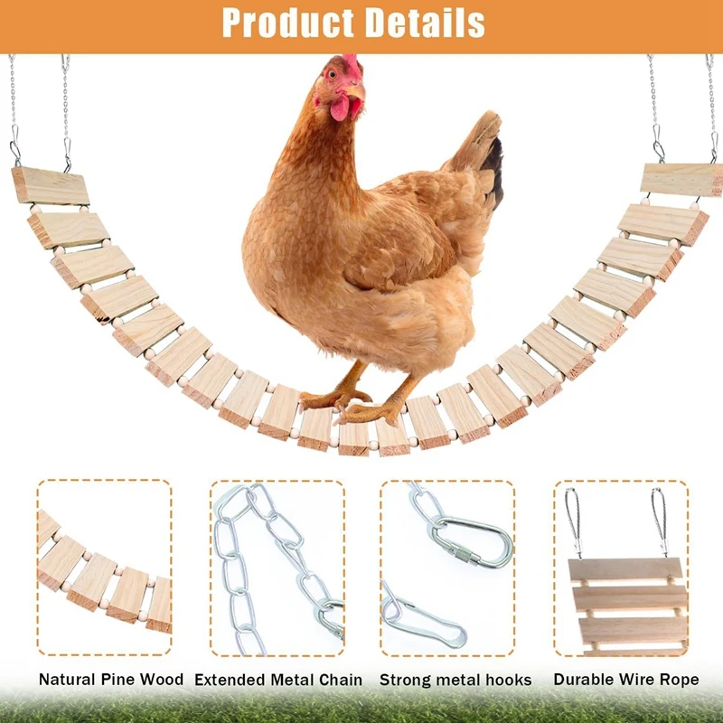 Chicken Bird Swing,Chicken Perch,Natural Wooden Swing Toys,Wood Stand For Chick,Safe And Relief Of Stress,Chicken Coop Durable