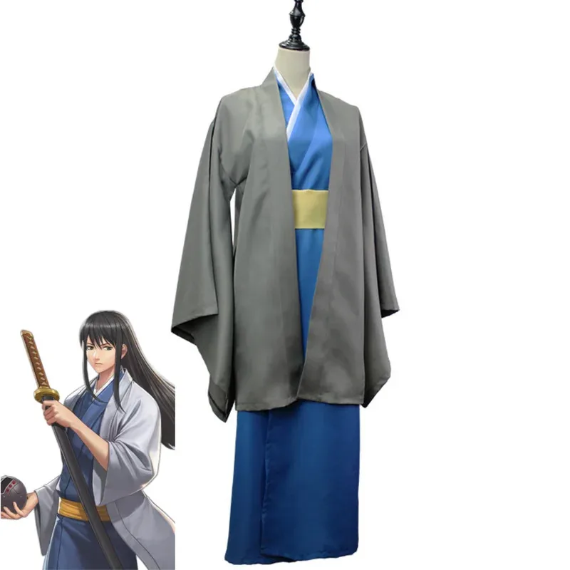 

COSda@Anime GINTAMA Katsura Kotarou Cosplay Costume Japanese Kimono Cloak Bathrobe Uniform Wig Adult Man Woman Birthday Party Su