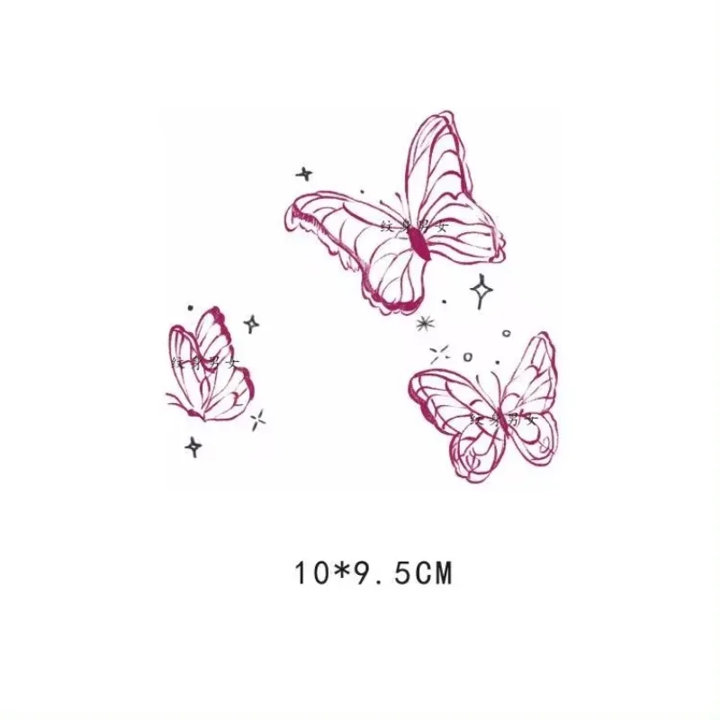 Sexy Clavicle Tattoos Pink Butterfly Fake Tattoo Girls Pink Temporary Tattoos Y2K Waterproof Tattoo Stickers Arm Lasting Tattoo