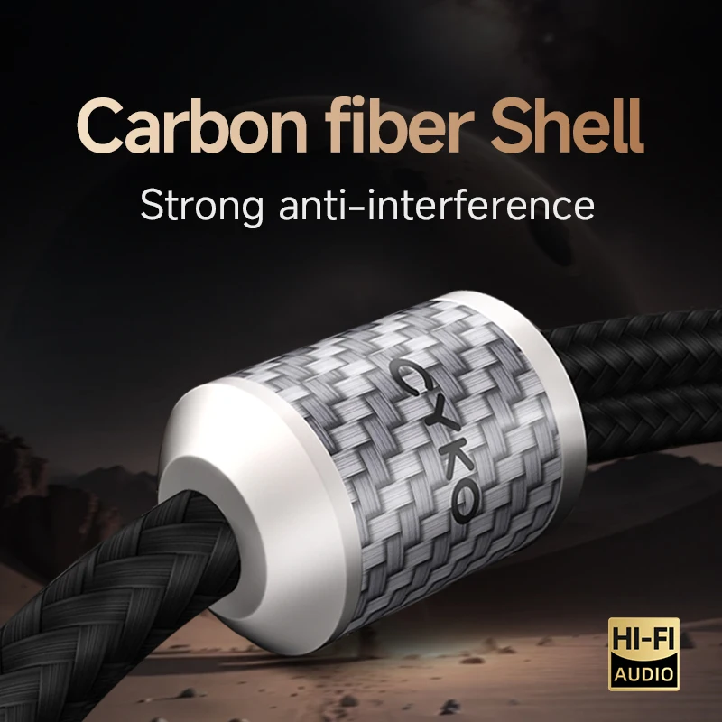 CYKO Hi-End 3.5mm إلى 2RCA كابل الصوت مطلي بالفضة 7N OCC مطلية بالذهب التوصيل 3.5mm جاك لمكبرات الصوت #4