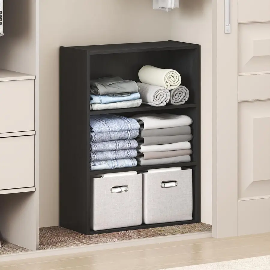 

Reed Closet Organizers and Storage, 3Tier Closet Organizer, Open Shelf Closet Storage, for Wardrobe, Bedroom, Living Room, Ameri