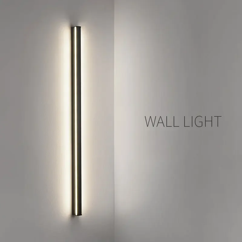 

Modern Led Wall Light Living Room Bedroom Home Decoration Black Wall Lamp 120 100 80cm Lamps Minimalist Bedside Sconce Lighting