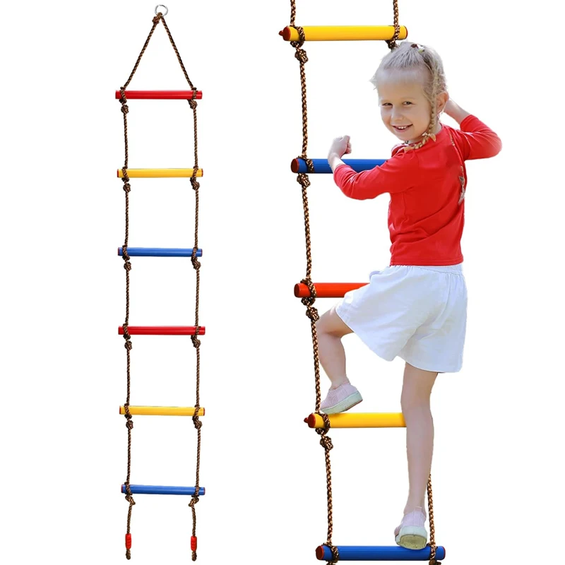 Touwladder voor kinderen Hangende ladder Klimmen Jungle Gym Hindernisbaan Achtertuin Buiten Binnen Home Gym Coördinatiespeelgoed