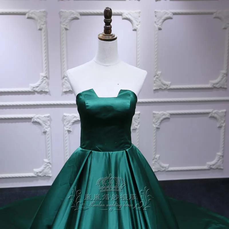 2024 new niche green design bandeau trailing dress skirt