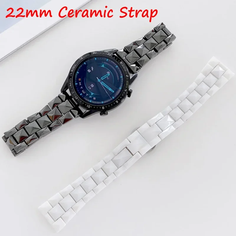 

Керамический ремешок 22 мм для Huawei Watch GT5-4-3 Pro Xiaomi Watch S4/3/2/1, прочный браслет с металлической пряжкой для Amazfit GTR 4 3/Balance 2