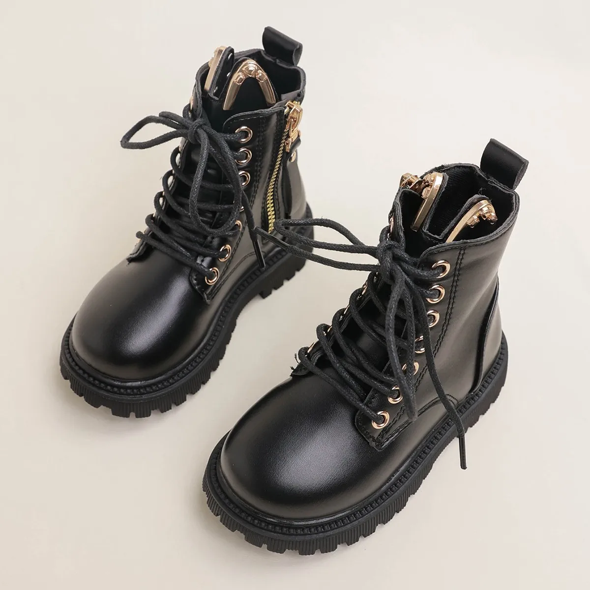 

Детские ботинки для верховой езды для девочек, новинка 2023 года, осенне-зимние детские ботинки на дышащей подкладке с милыми кошачьими ушками, нескользящие уличные детские ботинки