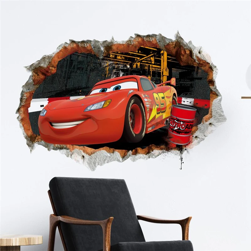 3D Cartoon Lightning McQueen  Wall Stickers For Kid's Room Kindergarten Bedroom Living Room Diy Wall Decoration