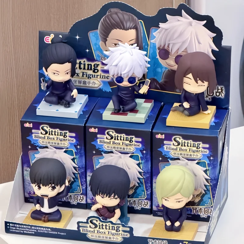 Neue, heiß begehrte, originale EAKI Jujutsu Kaisen Sitzfiguren Blindbox Desktop-Ornament Überraschungs-Geburtstagsgeschenke für Fans Trendige Spielzeuge