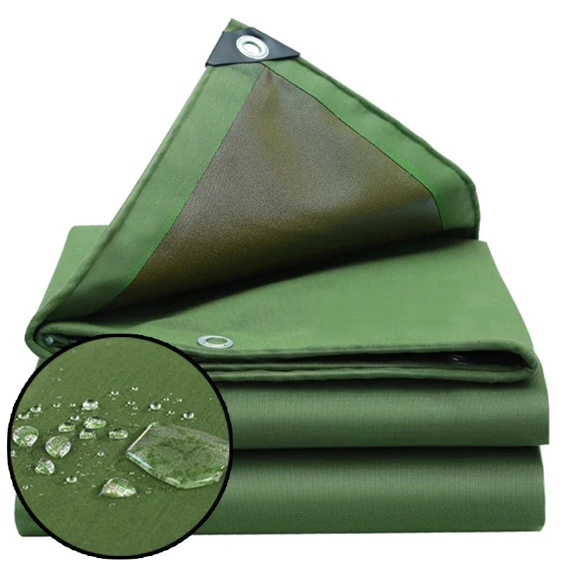 Thick 0.85mm Heavy Duty Organic Silicone Canvas Tarpaulin Outdoor Cargo Pile Waterproof Cover Boat Truck Canopy Rainproof Cloth