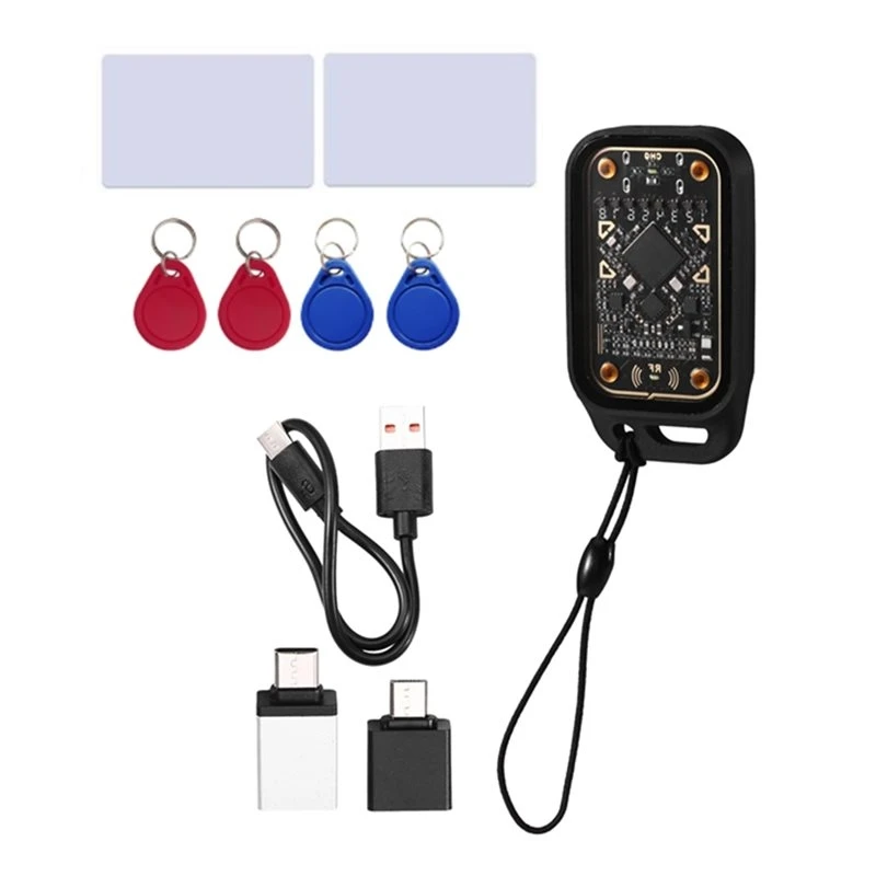 AB25-Acrylic Chameleon V3.0 RFID Smart Chip Emulator Reader 125Khz 13.56Mhz ID IC Smart Card Tag Copyer+Keychain & UID Card