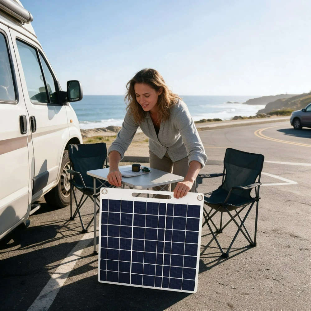 Water Resistant Portable Solar Charger Panel 15W 20W 5V Dual USB Fast Charging Outdoor Power Source for Camping Hiking RV Biking