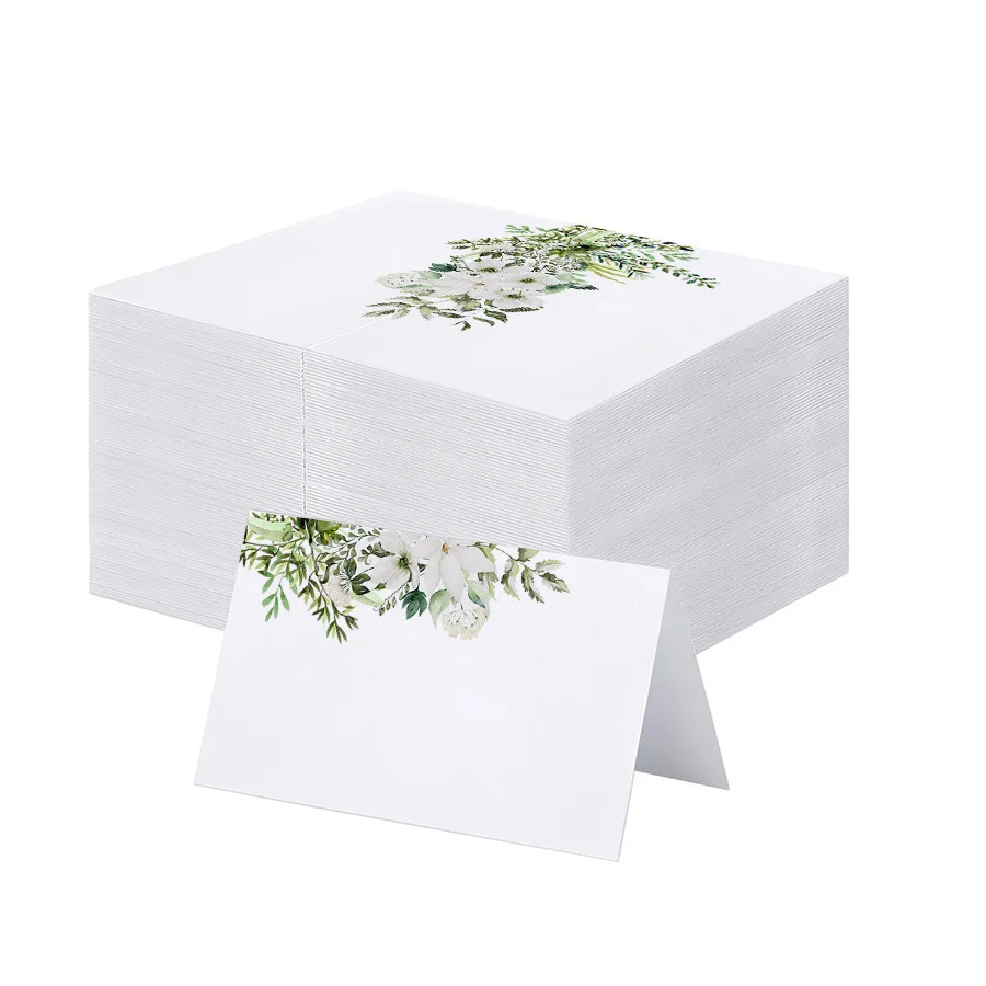 20/50/100 Stück Tischkarten mit Blumenmuster, Sitzplatzkarten für Restaurant, Hotel, Hochzeit, Bankett, Neugeborenen-Party