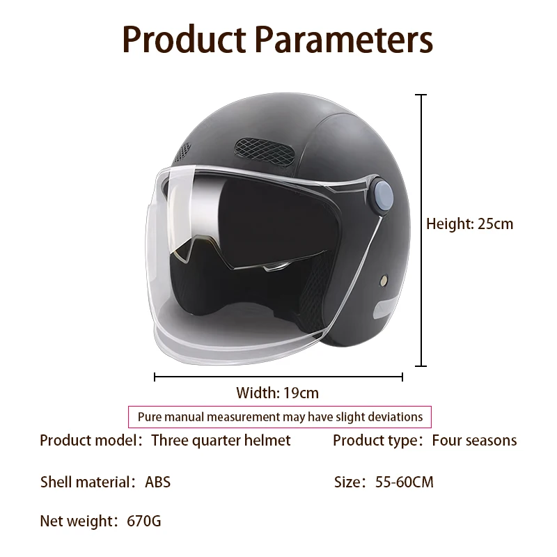 Open face motorcycle helmet unisex scooter helmet suitable for all seasons