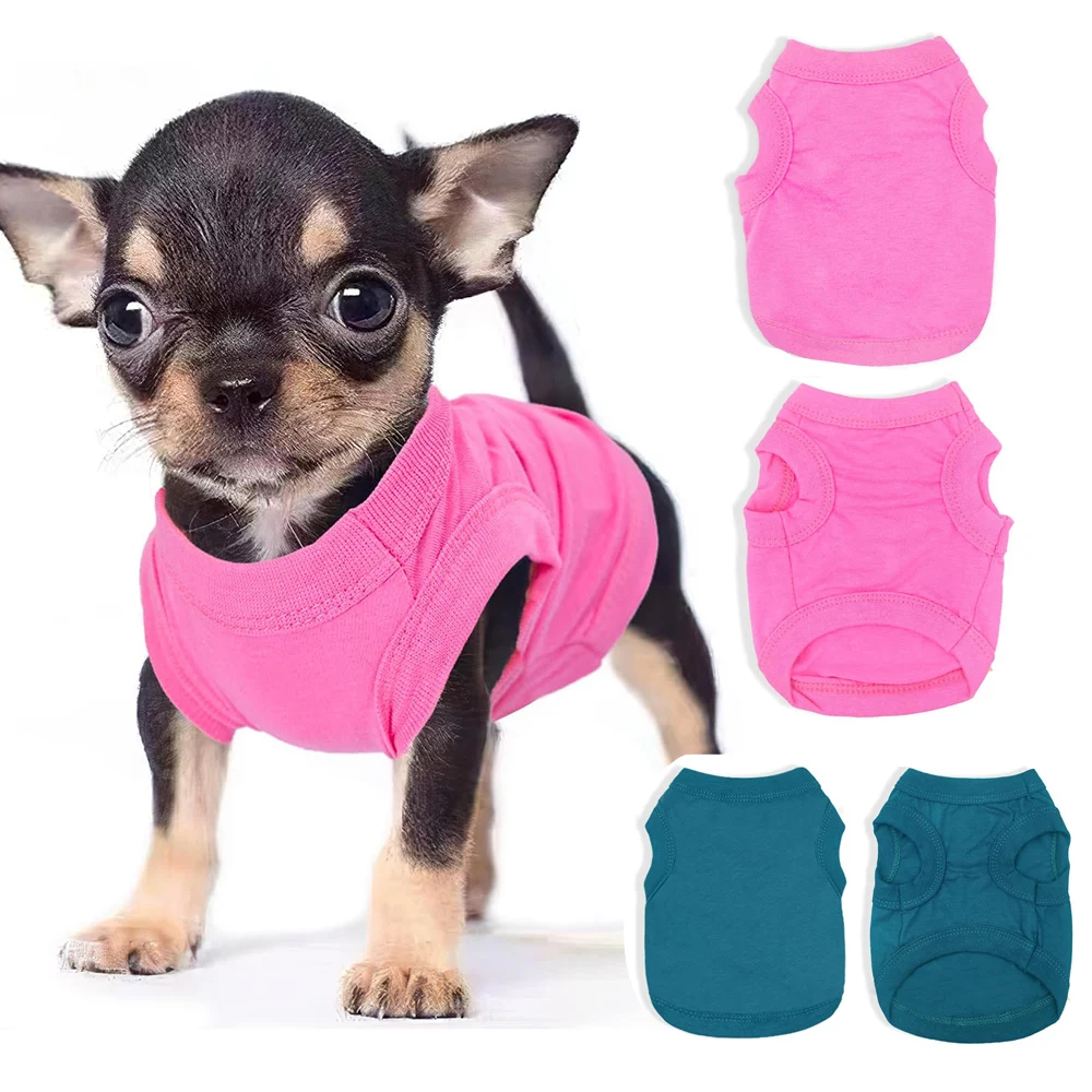 Dog Clothes for Small Dogs Summer Blank Dog Shirt Teacup Chihuahua Bottoming T Shirts Breathable Lightweight Soft Puppy Apparel