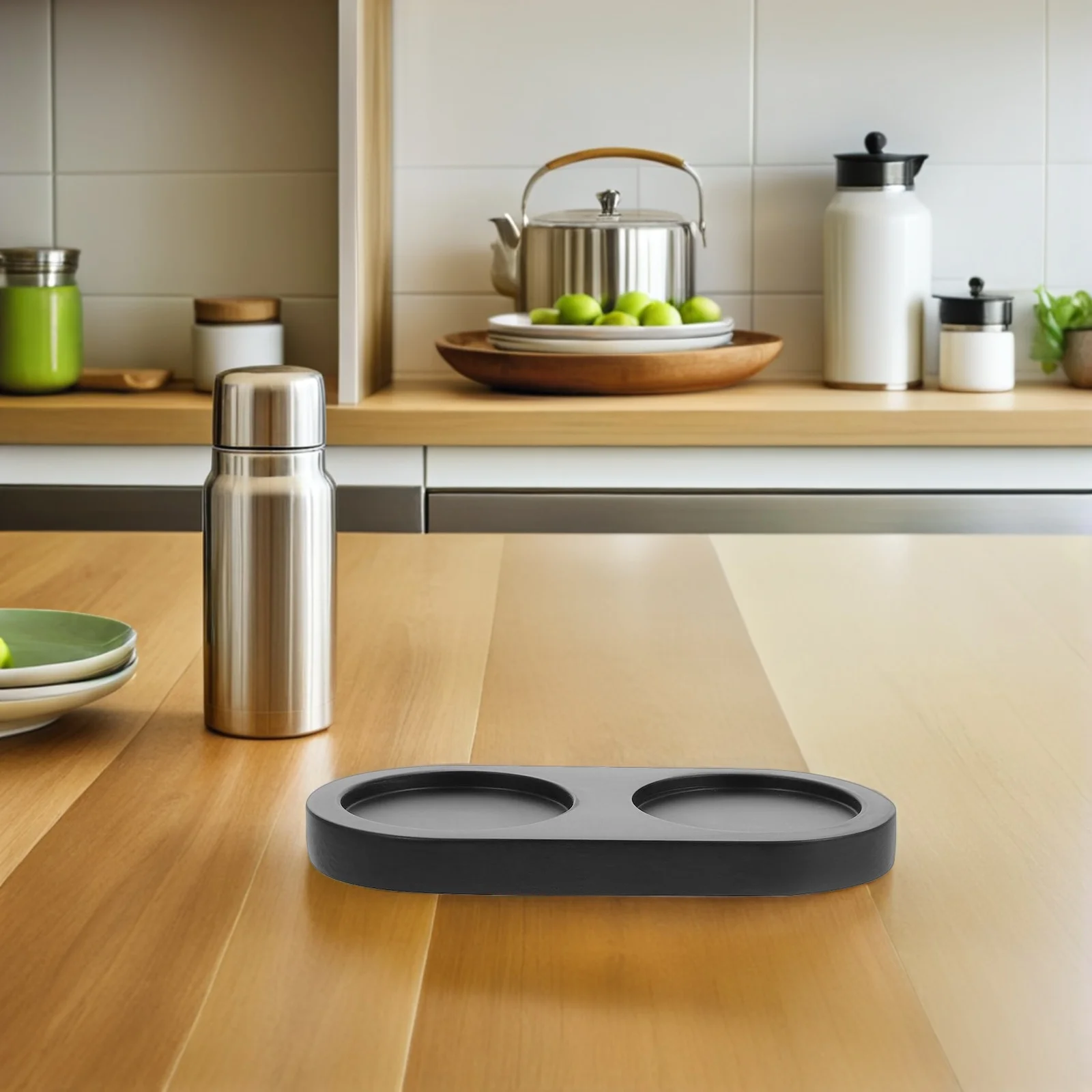 

Attractive Condiment Organizer Decorative Rack Grinder Holder Tray Functional Kitchen Counter Base