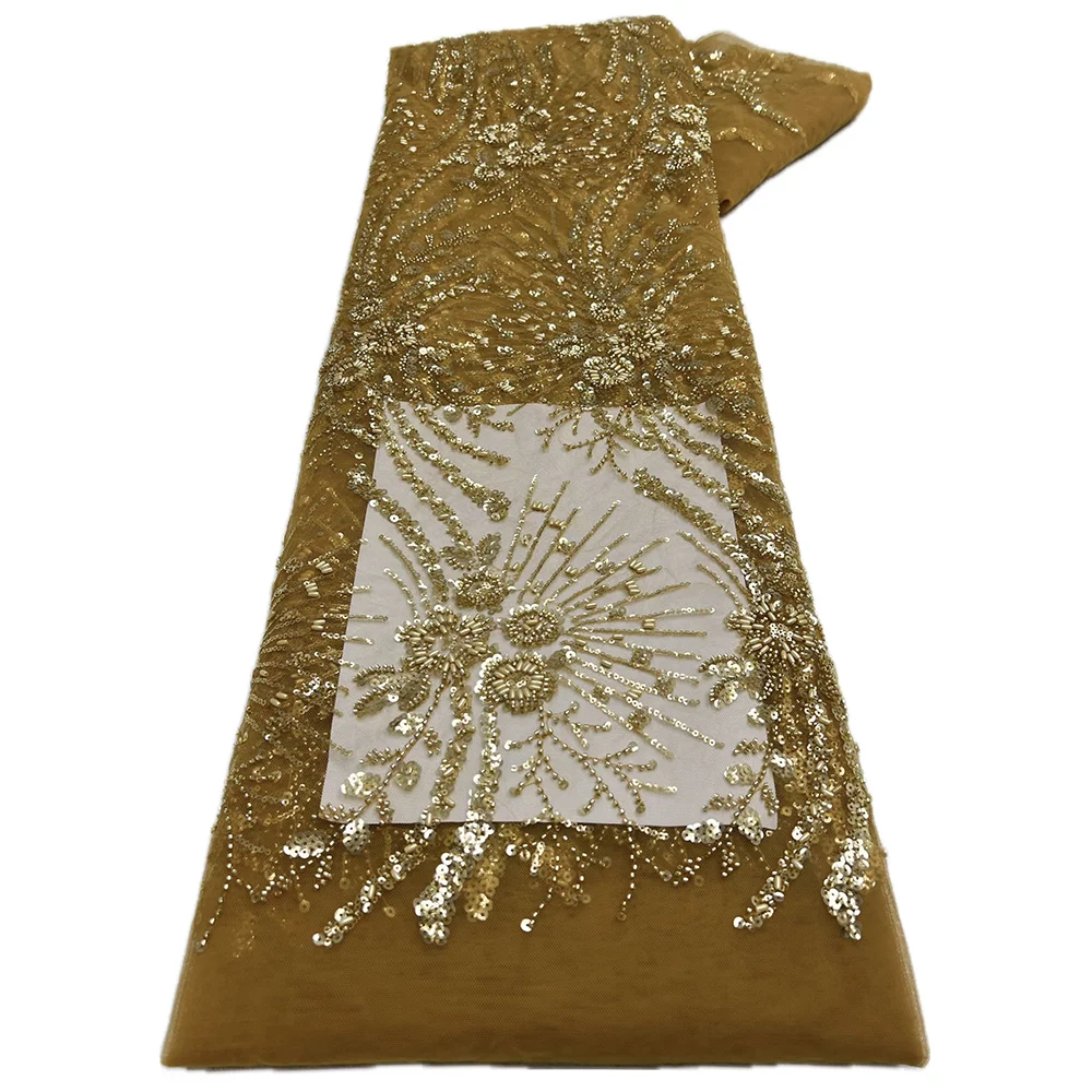 Tessuto africano del pizzo 2025 tessuto con paillettes in rilievo Lang Nigeria abito da sposa abito da sposa francese in tulle di alta qualità di alta qualità