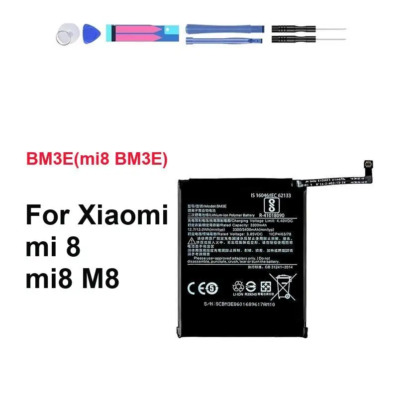 

Высокопроизводительный аккумулятор 3400 мАч для мобильного телефона Xiaomi MI 8 mi8 M8 BM3E mi8 BM3E