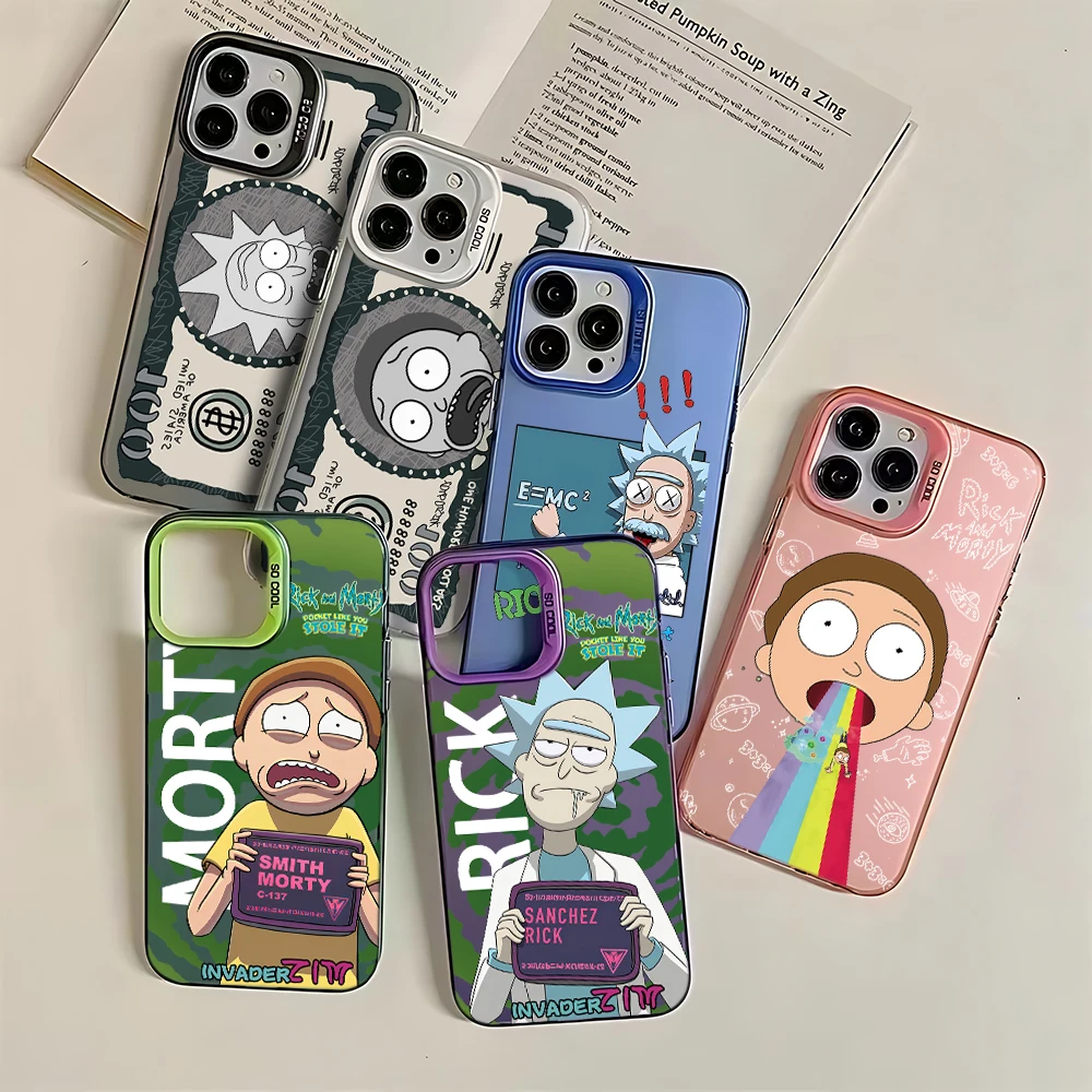 Cartoon Mad Scientist Ricks Phone Case for IPhone 16 15 14 13 12 11 Mini Pro Max X XR XSMAX 8 7 Plus Anti Fall Matte Back Cover