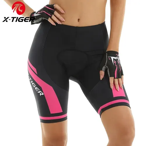 Imagen 1 del producto Pantalones cortos de ciclismo para mujer, X-TIGER 3D con almohadilla de Gel, a prueba de golpes, para bicicleta de montaña o de carretera, ropa de verano