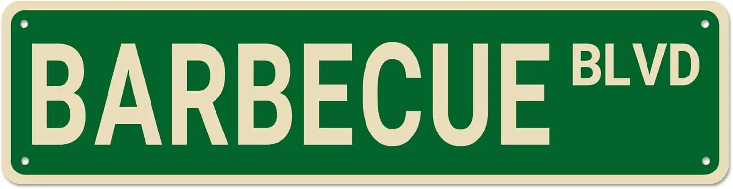 Barbecue BLVD Street Sign, Barbecue Sign Barbecue Decor Barbecue Lover Gift, Funny Wall Decor for Home/Garden/Kitchen, Quality M