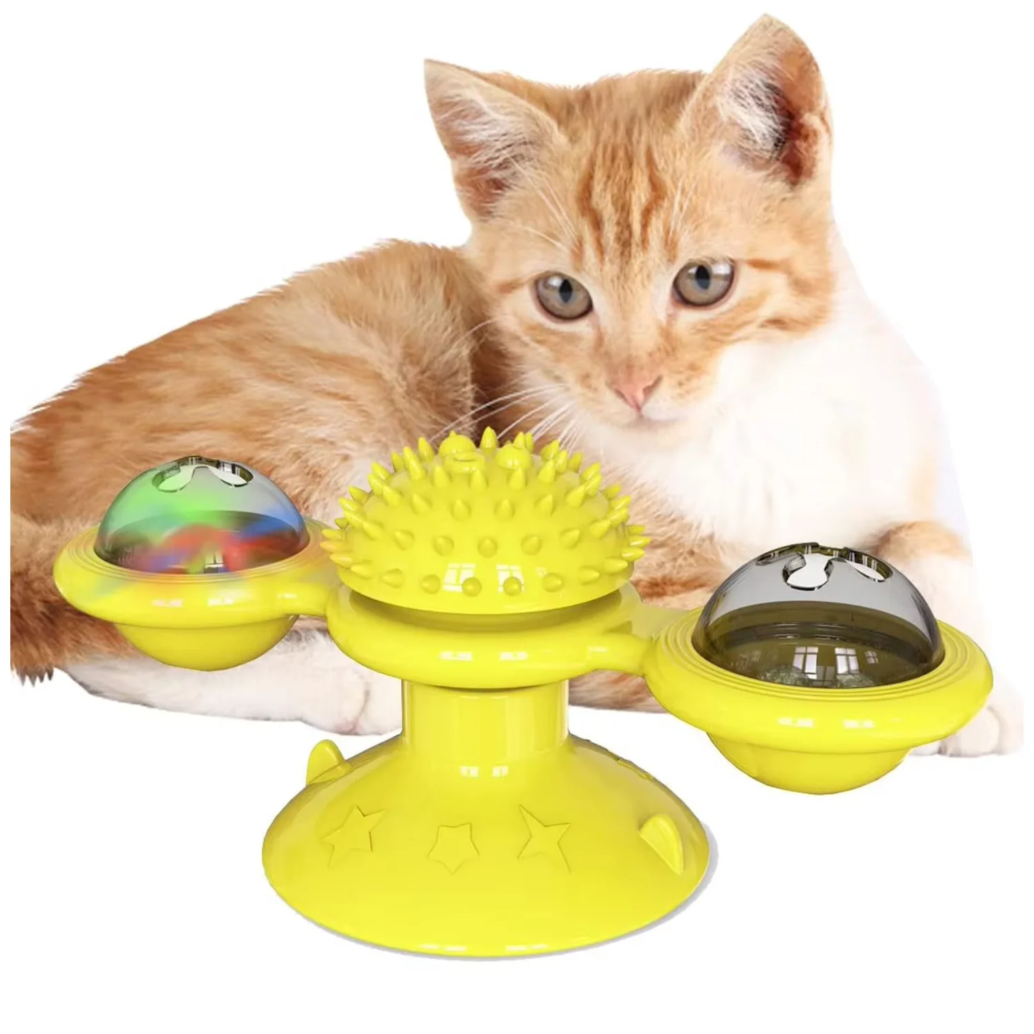 Wall Mount Funny Pet Spinner  Toys Turntable Interactive Cat String Toys with Suction  Spinning Cat Toy Cat teether Mofusand cat