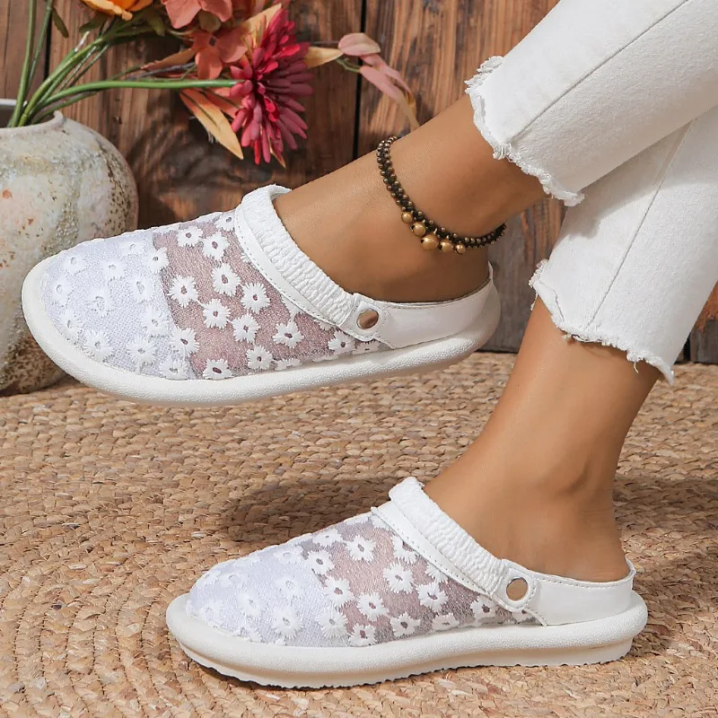 

Босоножки женские с круглым носком, удобные вязаные балетки, повседневная обувь на плоской подошве, офисные Мокасины, лето 2024