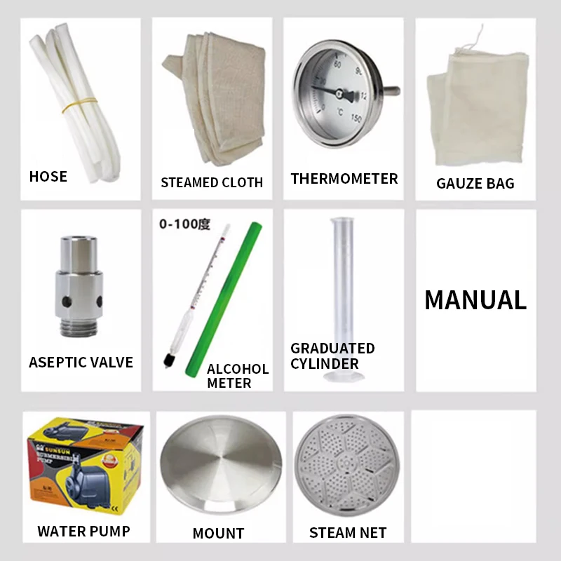 15L/20L Wine Making Machine, Small Household Automatic Steaming Equipment, Home-brewed Pure Dew Essential Oil Extraction