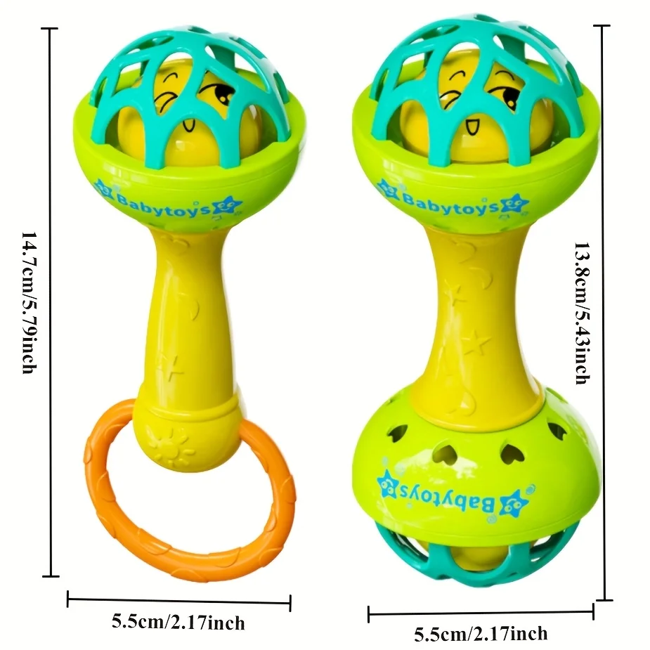 2pcs Baby Toy Catch Ball Rattle Baseball Newborn Early Education Grip Toy