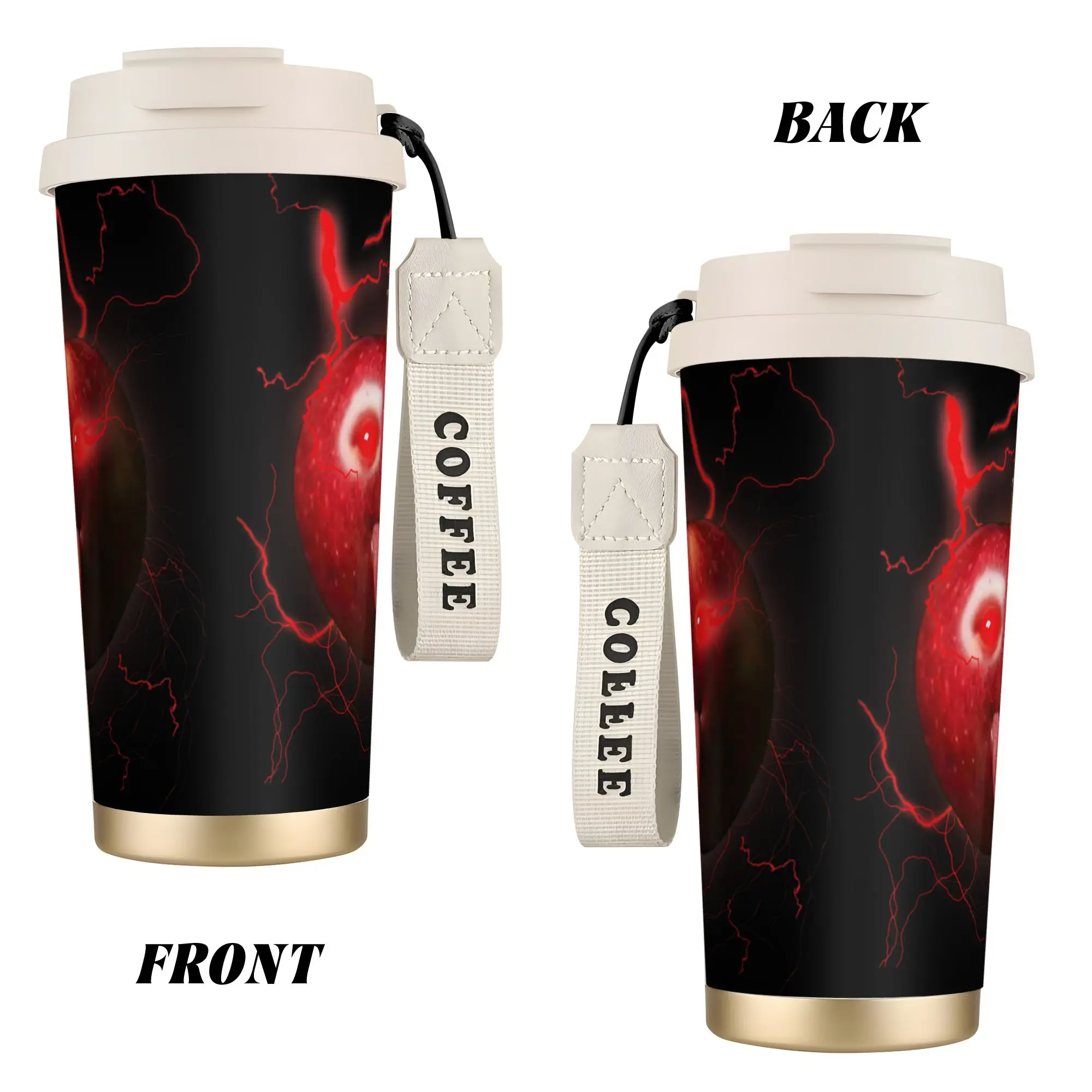 Funny Silly AI Apple gen z Meme BrainRot Humor Tongue Out Coffee Mug  Cold Hot Stainless Steel Tumbler Water Bottle Thermal Cup