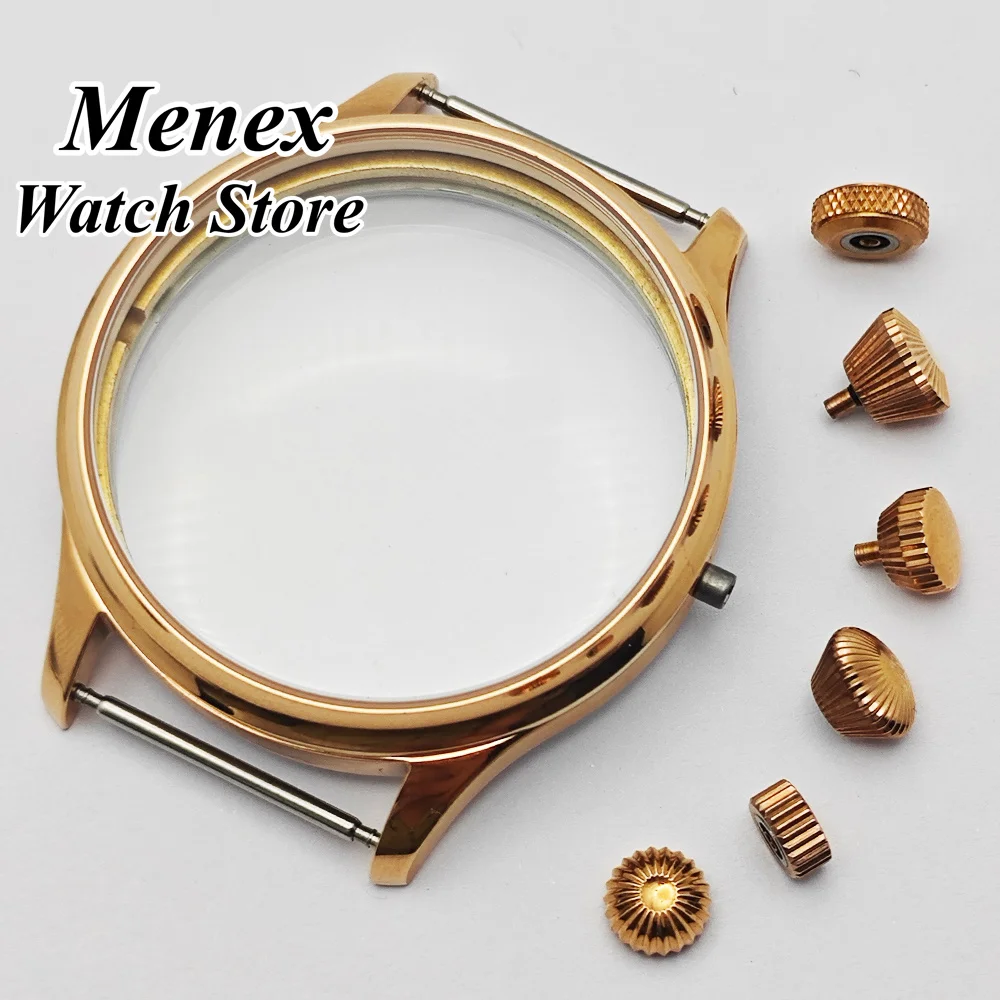 

ETA6497 Watch Case 44mm Rose-Gold Stainless Steel Watch Case Fit ETA6497 6498 ST3600 3620 Movement Watch Accessories Parts